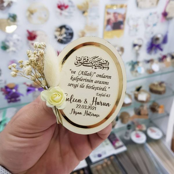 Oval Ahşap Nikah Şekeri