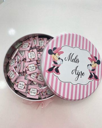 Teneke Kutu İçerisinde Minnie Mause Temalı Çikolata