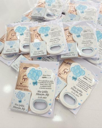 Ayak İzi Açacak Magnet - Balon Temalı + Çikolata + Kahve