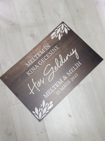 Kişiye Özel Karşılama Panosu - Ahşap
