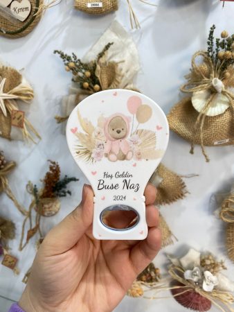Balon Açacak Magnet - Peluşlu Ayıcık Temalı- Kız