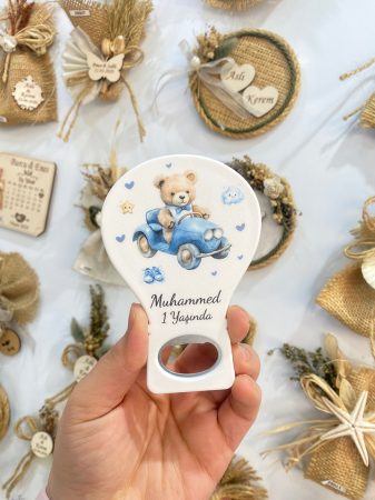 Balon Açacak Magnet - Arabalı Teddy Temalı