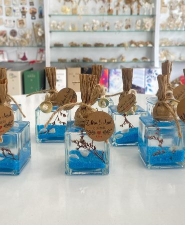 Kare Şişe İçerisinde Kandil Yağı Nikah Şekeri