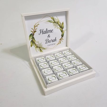 Yeşil Yaprak Temalı Madlen Çikolata
