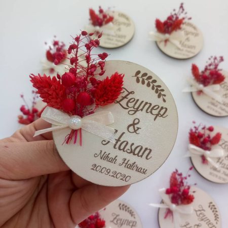 Ahşap Kesim Yuvarlak Nikah Şekeri