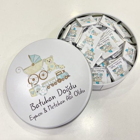 Teneke Kutu İçerisinde Bebek Arabası Temalı Çikolata