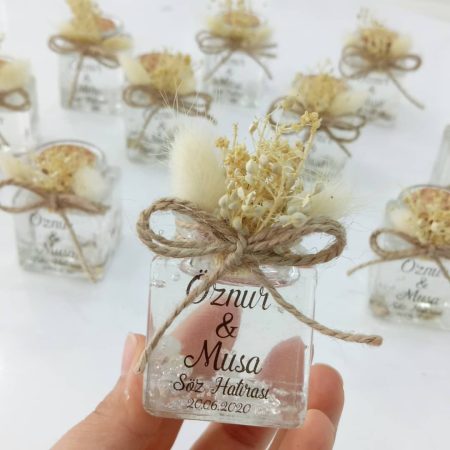 Jel Mumlu Kare Şişe Nikah Şekeri
