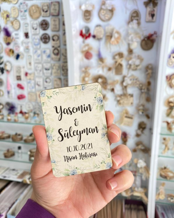 Ahşap Magnet - Yeşil Mavi