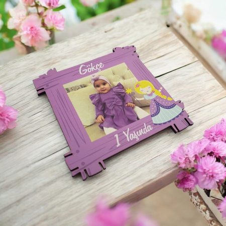Çit Şeklinde Ahşap Çerçeve Magnet - Prenses