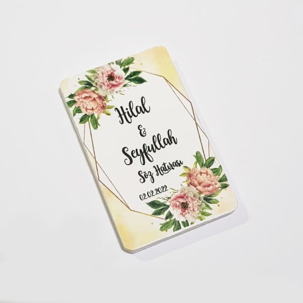 Doğal Taş Magnet - Nikah Şekeri Tasarım-04