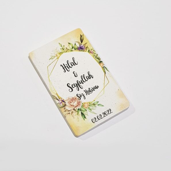 Doğal Taş Magnet - Nikah Şekeri Tasarım-02