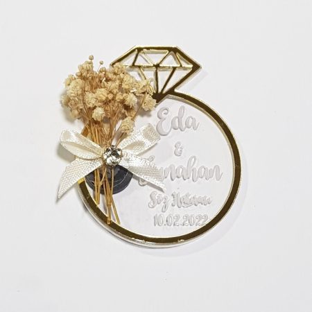 Alyans Şeklinde Pleksi Nikah Şekeri