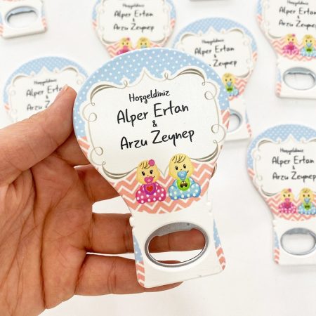 Balon Açacak Magnet - İkiz Bebek Temalı