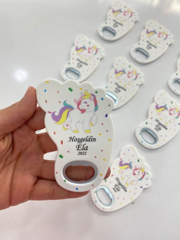 Bebek Ayağı Açacak Magnet - Unicorn Temalı