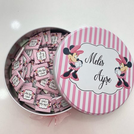 Teneke Kutu İçerisinde Minnie Mause Temalı Çikolata