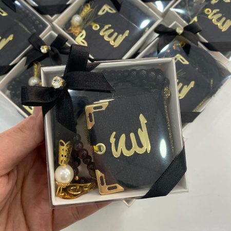 Asetat Kutuda Mini Kuran - Pırlanta Taşlı - Siyah