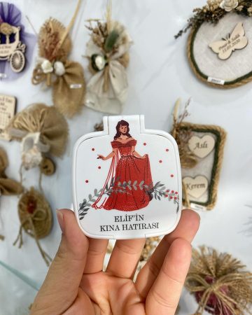 Kına Temalı Plastik Ayna Nikah Şekeri