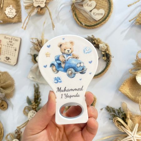 Balon Açacak Magnet - Arabalı Teddy Temalı