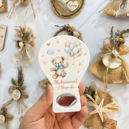 Balon Açacak Magnet - Balonlu Teddy Temalı