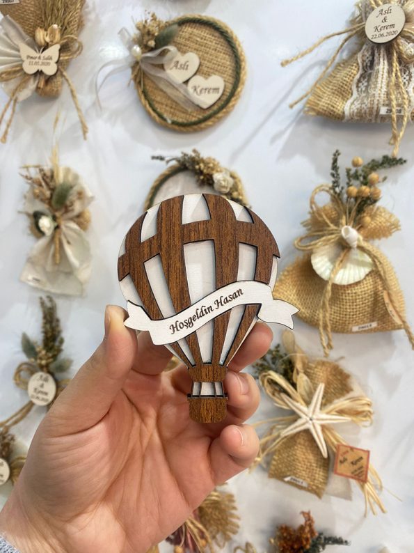 Ahşap Balon Magnet Hediyelik