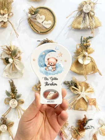 Balon Açacak Magnet - Bulutlu Teddy Temalı