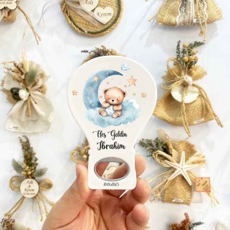 Balon Açacak Magnet - Bulutlu Teddy Temalı