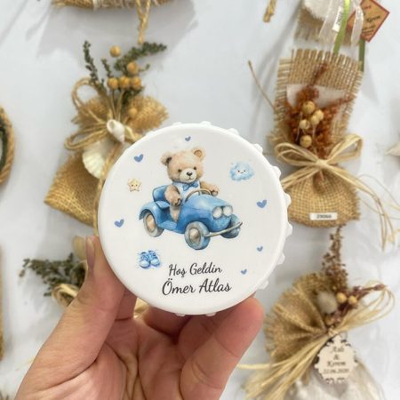 Araba Süren Ayı Teddy Temalı Kapak Açacak Magnet