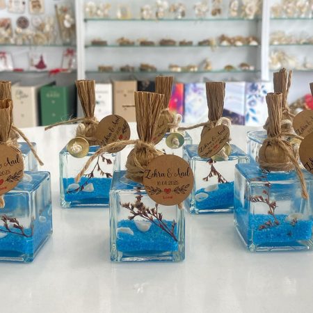 Kare Şişe İçerisinde Kandil Yağı Nikah Şekeri